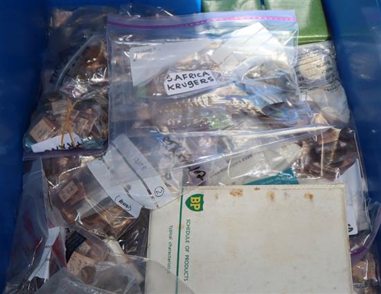 A small group of GB and SA silver coins, modern crowns, boxed sets, mixed world crowns